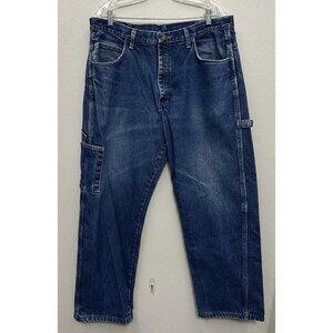 Bulwark FR Jeans Mens 37x30 Blue Fire Resistant Carpenter Straight Work Denim